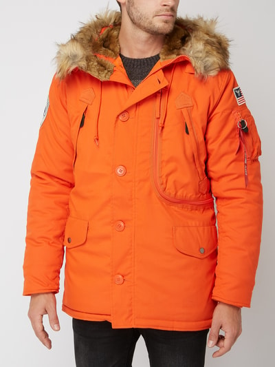 Alpha Industries Parka mit abnehmbarem Webpelz Orange 3