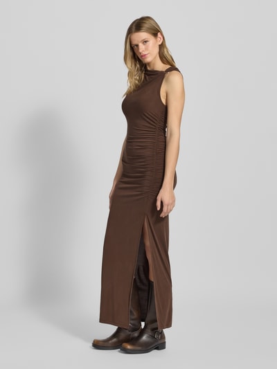 LeGer by Lena Gercke Maxi-jurk met plooien, model 'Domique' Donkerbruin - 1