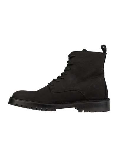 SELECTED HOMME Boots van nubuckleer, model 'Ricky' Zwart - 4