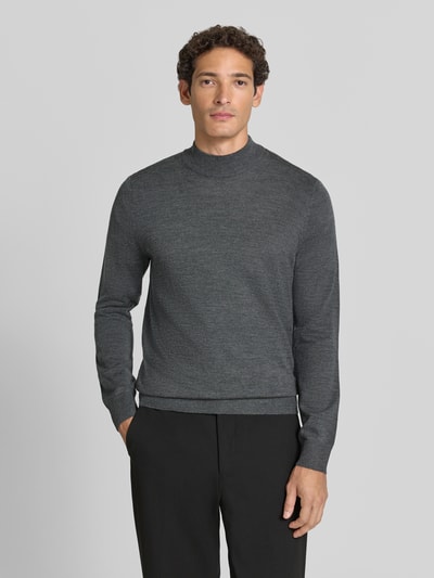 Christian Berg Men Regular Fit Turtleneck aus Woll-Mix Graphit Melange 4