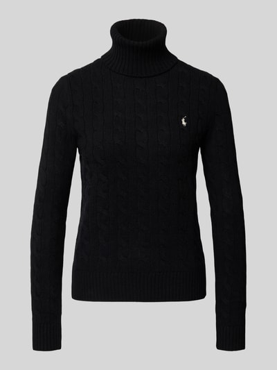 Polo Ralph Lauren Sweter z golfem o kroju slim fit z wyhaftowanym logo Czarny 2