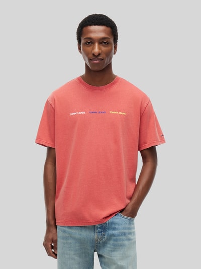 Tommy Jeans Relaxed Fit T-Shirt aus reiner Baumwolle Rot 4