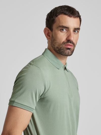 SELECTED HOMME Poloshirt mit kurzem Reißverschluss Hellgruen 3