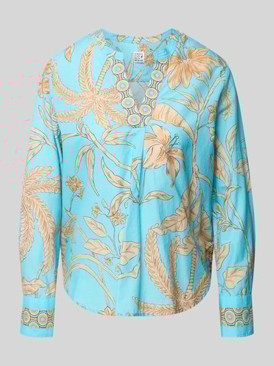 Emily Van den Bergh Regular Fit Bluse mit Tunikakragen Aqua 2