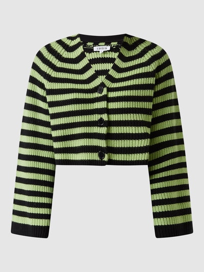 EDITED Cropped Cardigan mit Woll-Anteil Modell 'Vivienne'  Grasgrün 2