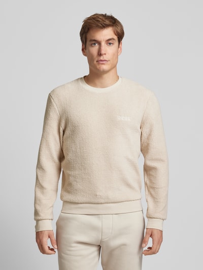 BOSS Sweatshirt mit Label-Detail Modell 'Contem' Offwhite 4