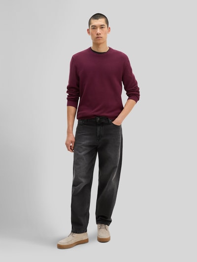 Marc O'Polo Regular Fit Pullover aus reiner Baumwolle Bordeaux 1