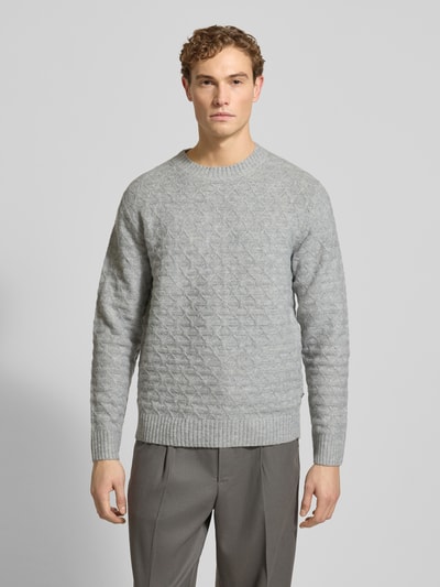 Jack & Jones Premium Gebreide pullover met ribboorden, model 'BLASIMON' Middengrijs - 4
