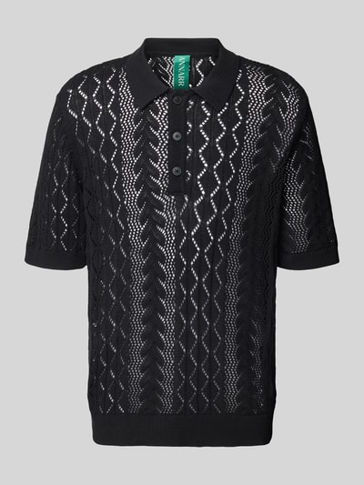 ANNARR Regular fit poloshirt met knoopsluiting, model 'MANI' Zwart - 2