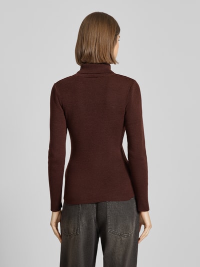 Karo Kauer Slim Fit Rollkragenpullover mit Woll-Anteil Mittelbraun 5