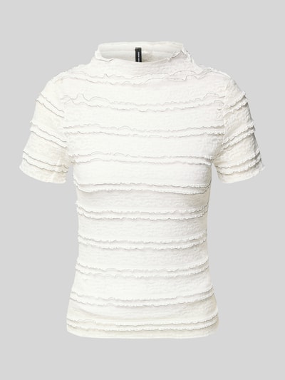 VERO MODA Slim Fit T-Shirt mit Strukturmuster Modell 'ABIGAIL' Weiss 2
