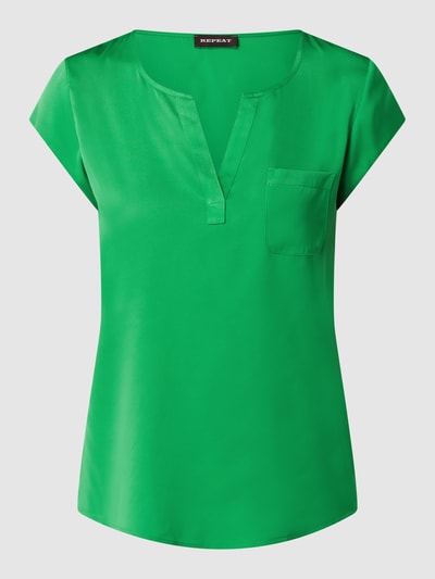 Repeat Blouseshirt met V-hals Lichtturquoise - 2