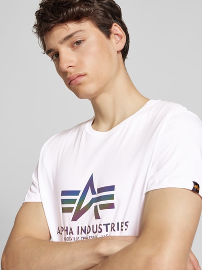 Alpha Industries T-shirt z nadrukiem z logo Biały 3