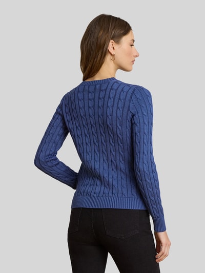 Lauren Ralph Lauren Regular Fit Strickjacke aus reiner Baumwolle mit Logo-Stitching Blau 5