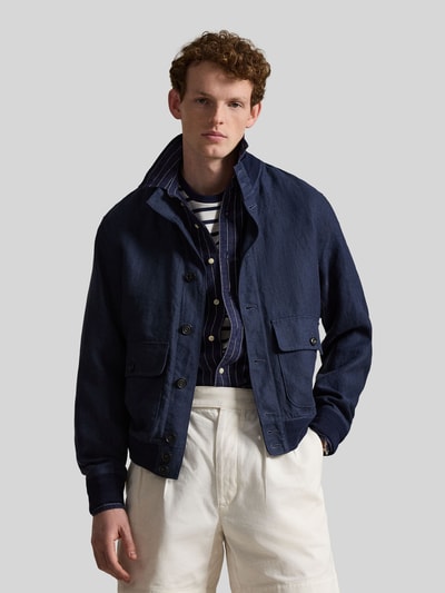 Polo Ralph Lauren Bluzon o kroju regular fit z czystego lnu z naszywanymi kieszeniami Ciemnoniebieski 4