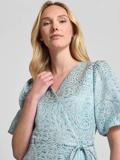 YAS Wikkeljurk met pofmouwen, model 'JACKY' Blauw - 3