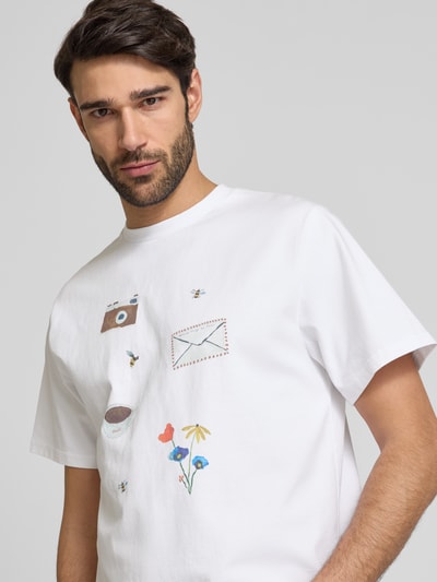 Forét T-Shirt mit Motiv-Prints Weiss 3