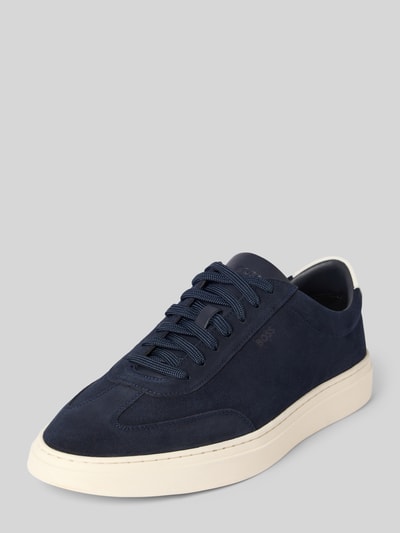 BOSS Low Top Sneakers aus Veloursleder Marine 1