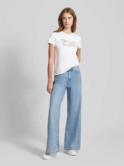 Levi's® T-shirt met labelprint, model 'HIBISCUS' Offwhite - 1