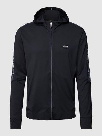 BOSS Green Sweatjacke mit Galonstreifen Modell 'Sicon Gym' Schwarz 2