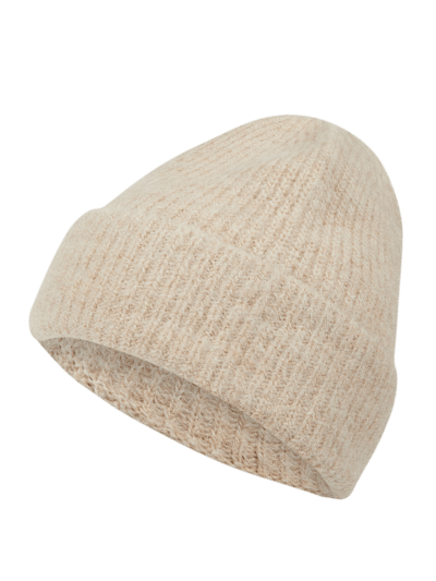 Jake*s Casual Beanie aus Alpakamischung Sand Melange 1