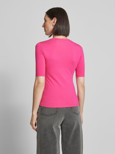 HUGO T-Shirt mit geripptem Rundhalsausschnitt Modell 'Darnelia' Pink 5