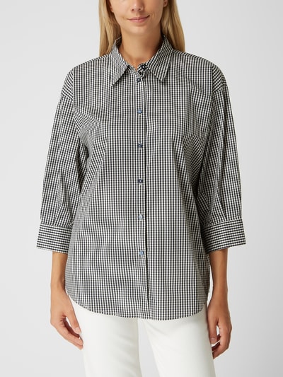 Opus Bluse mit Karomuster Modell 'Fanas' Marineblau 4
