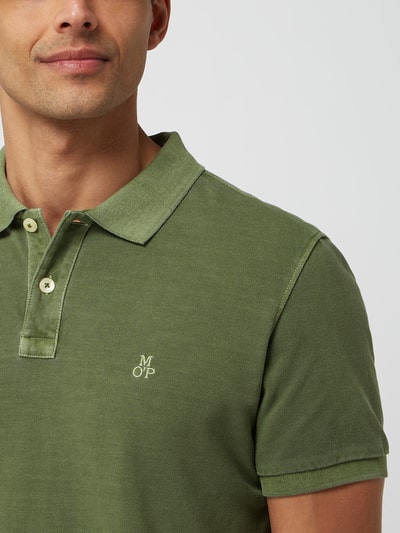 Marc O'Polo Poloshirt mit Label-Stitching Oliv 3