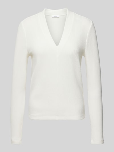 OPUS Longsleeve mit V-Ausschnitt Modell 'Sujessi' Offwhite 2