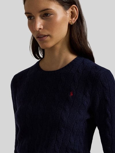 Polo Ralph Lauren Sweter z dzianiny o kroju regular fit z mieszanki wełny i kaszmiru Granatowy 3