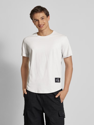 Calvin Klein Jeans T-shirt z okrągłym dekoltem Srebrny 4
