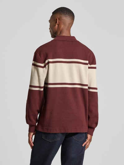 Wood Wood Poloshirt met labelstitching, model 'Curt' Bordeaux - 5