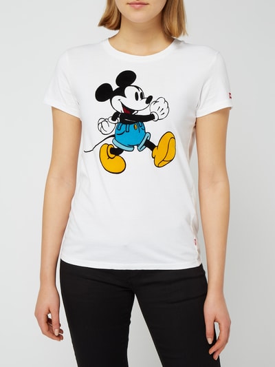 Levi s T Shirt mit Mickey Mouse Flockprint weiss online kaufen