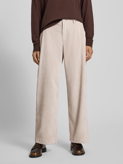 Raffaello Rossi Straight leg corduroy broek met ceintuurlussen, model 'YUKI' Beige - 4