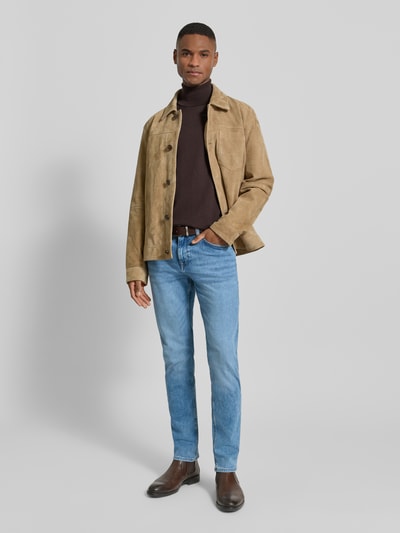 BOSS Orange Straight Fit Jeans aus Baumwoll-Mix Modell 'DELAWARE' Hellblau 1