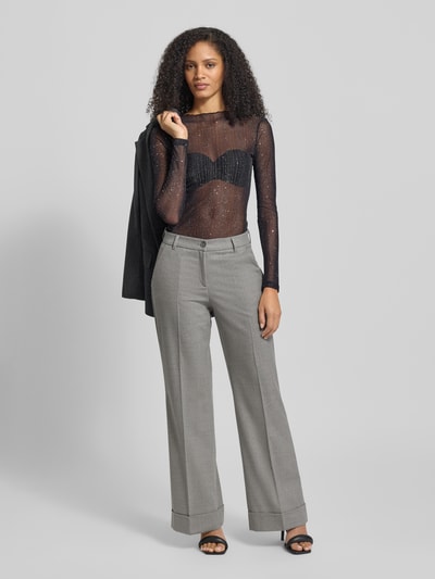 Vila Longsleeve in semitransparentem Design Modell 'TURNO' Black 1