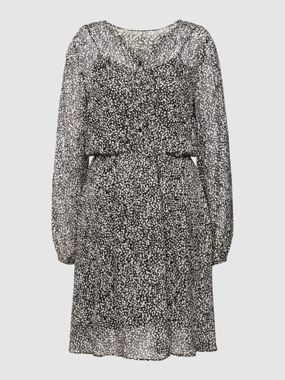 comma Blusenkleid mit Allover-Muster Schwarz 2