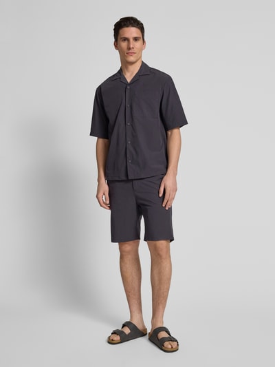 JAKE*S STUDIO MEN Korte regular fit broek met steekzakken Metallic blauw - 1