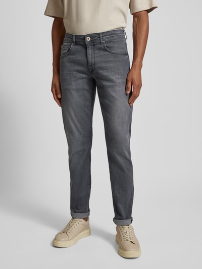 Petrol Slim fit jeans in 5-pocketmodel Middengrijs - 4