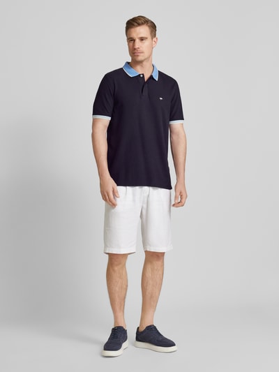 Fynch-Hatton Regular Fit Poloshirt mit Kontrastbesatz Marine Melange 1