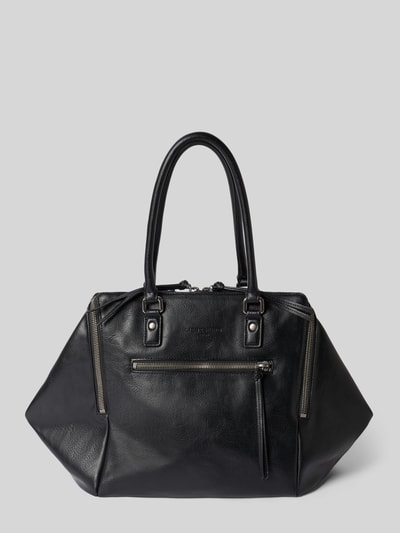 Produktfoto, Satchel Bag aus echtem Leder von LIEBESKIND BERLIN in Schwarz mit geteiltem Hauptfach, Zweiwege-Reißverschluss und Prägung