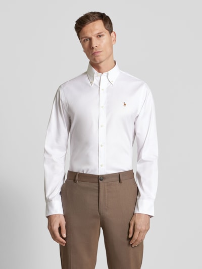 Polo Ralph Lauren Slim fit zakelijk overhemd met labelstitching Wit - 4