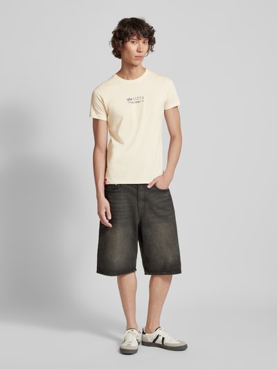 Alpha Industries T-shirt met labelprint Offwhite - 1