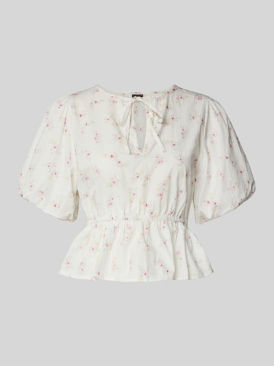 Gina Tricot Bluse mit Puffärmeln Weiss 2