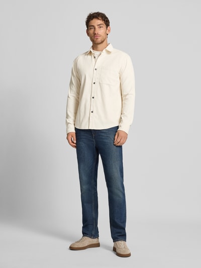 Tom Tailor Denim Relaxed Fit Cordhemd aus reiner Baumwolle Offwhite 1