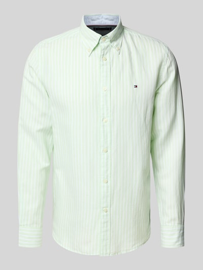 Tommy Hilfiger Regular fit vrijetijdsoverhemd van een mix van katoen en linnen Groen - 2