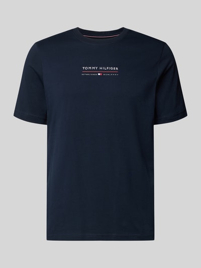 Tommy Hilfiger t-shirt o kroju regular fit z czystej bawełny Granatowy 2
