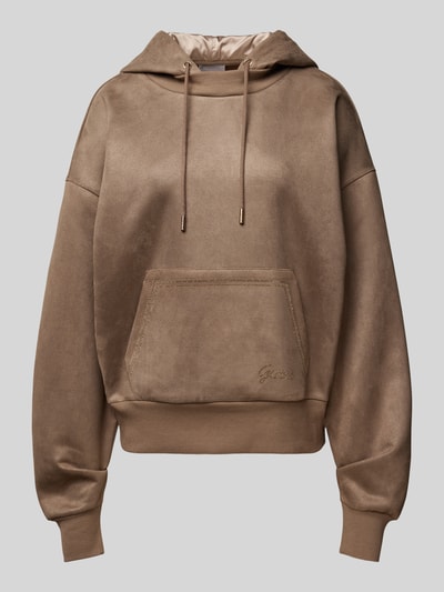 Guess Hoodie mit Strasssteinbesatz Taupe 2