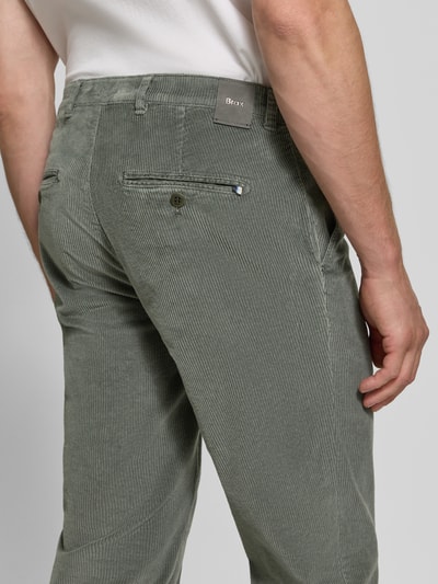 Brax Modern Fit Cordhose aus Baumwoll-Mix Modell 'Fabio' Oliv 3