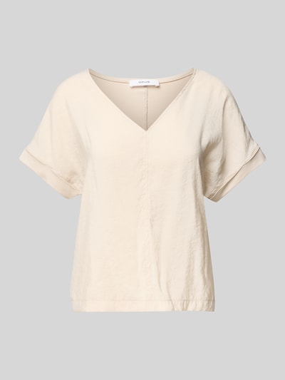 OPUS T-shirt met V-hals, model 'Solme' Zand - 2